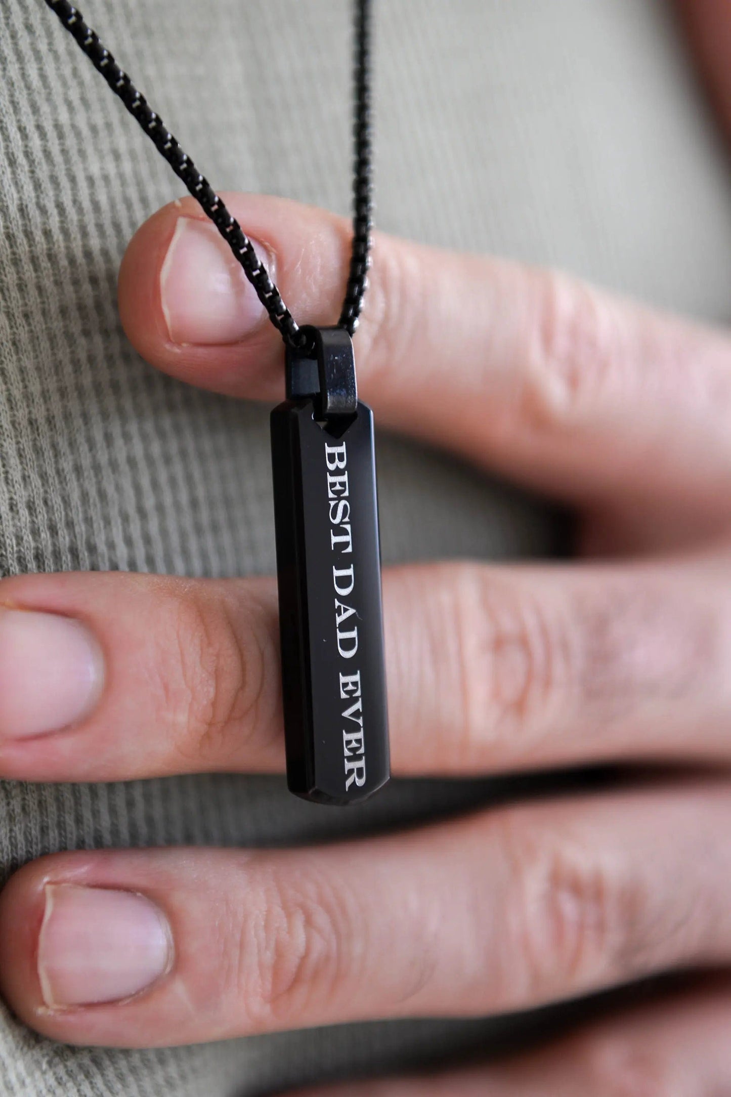 Custom Text Men Engraved Necklace