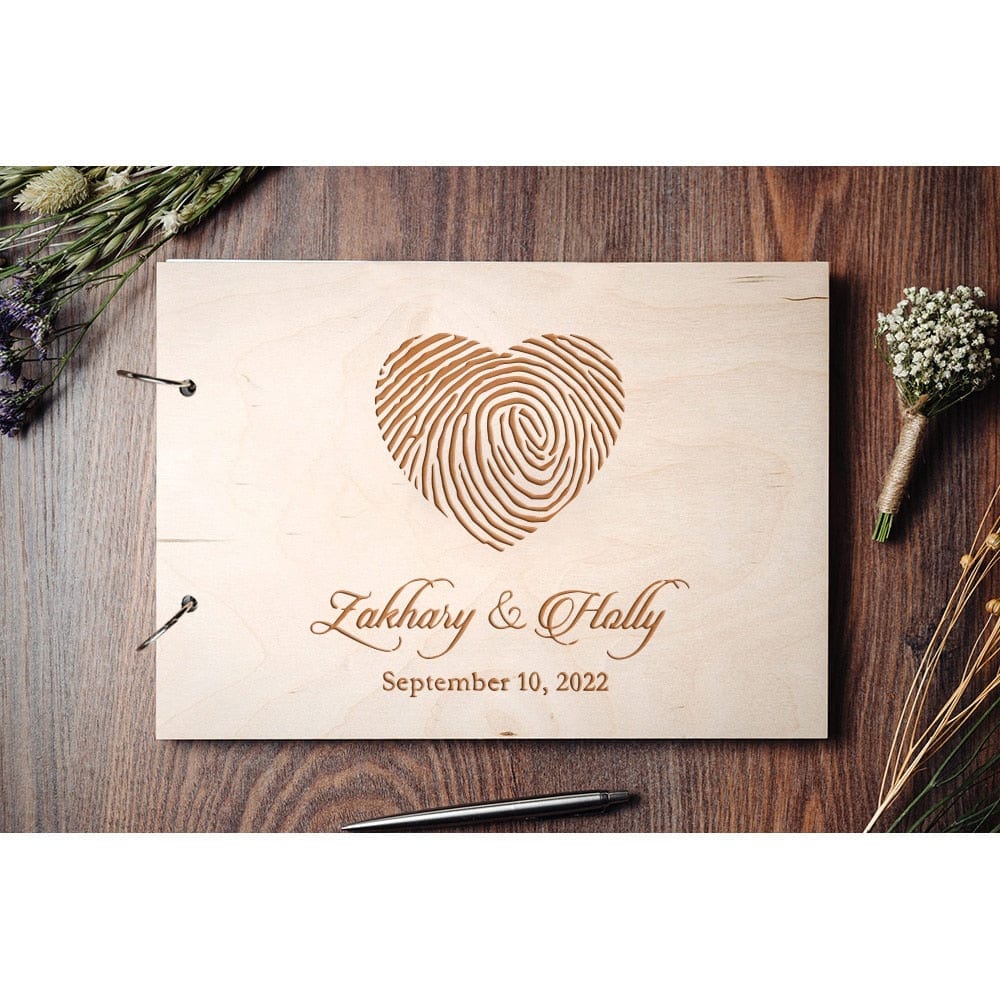 Personalised Wedding Guest A5 Book Party Shower Gift Handmade Wooden Guest Book Photo Album Scrapbook Wedding Keepsake