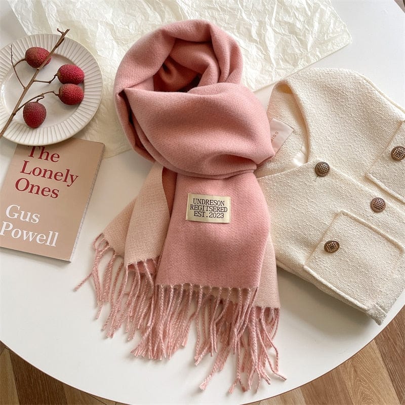 Fashion Solid Warm Scarf New Design Pashmina Winter Double Side Diffrent Color Shawl Wraps Bufanda with Tassel Blanket