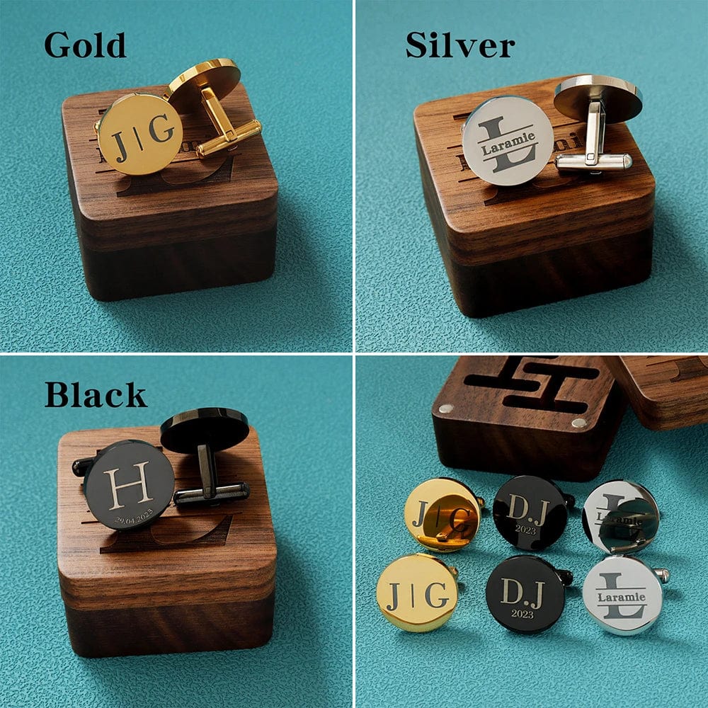 Custom Text Wedding Cufflinks