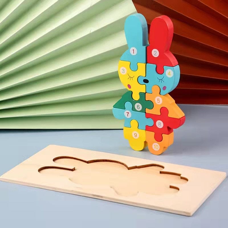 Wooden Toddler Puzzles for Kids Learning Toys for Toddlers 2 3 4 5 Years Old Top 3D Puzzle Educational Dinosaur Toy