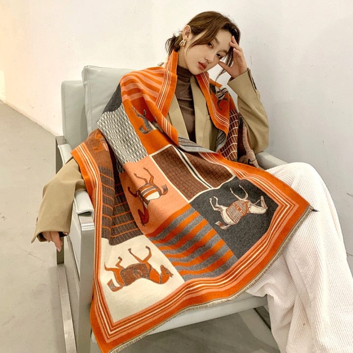 Fashion Luxury Scarf Winter Women Shawls Warm Blanket Wraps Female Foulard Bandana Thick Print Scarves New Neckerchief