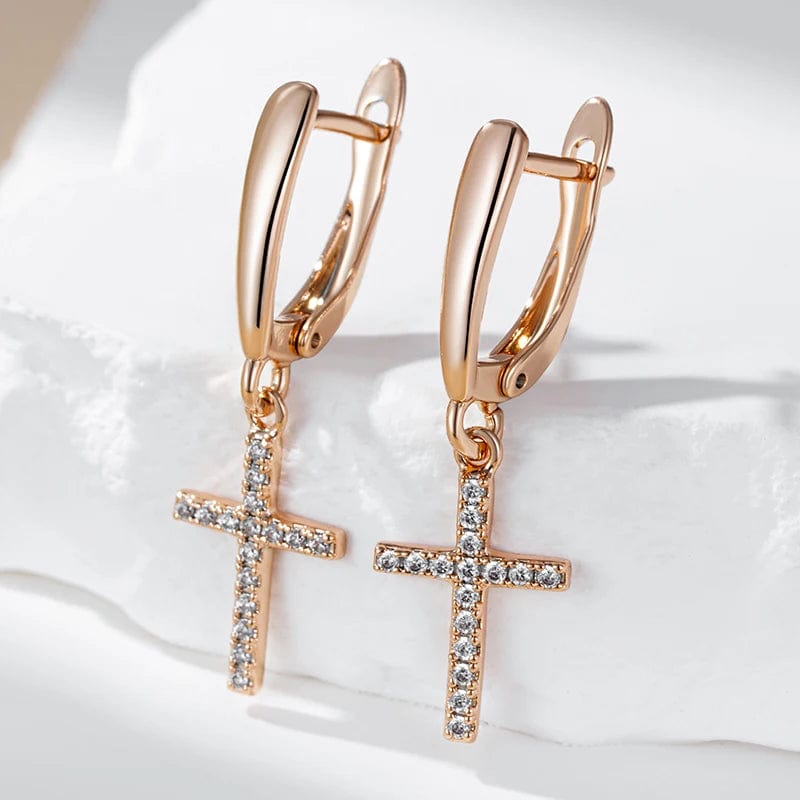 Faith Cross Drop Earring