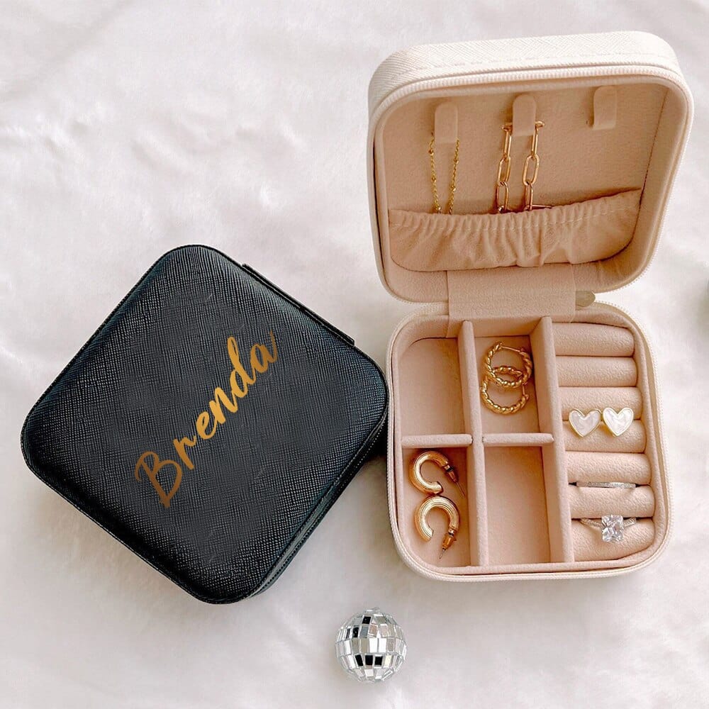 Travel jewelry box customized Mother’s Day gift bridesmaid gift birthday gift personalized Jewelry Case Jewelry Organizer Case