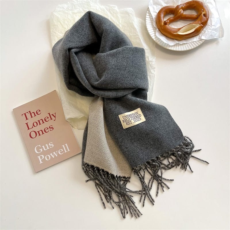 Fashion Solid Warm Scarf New Design Pashmina Winter Double Side Diffrent Color Shawl Wraps Bufanda with Tassel Blanket