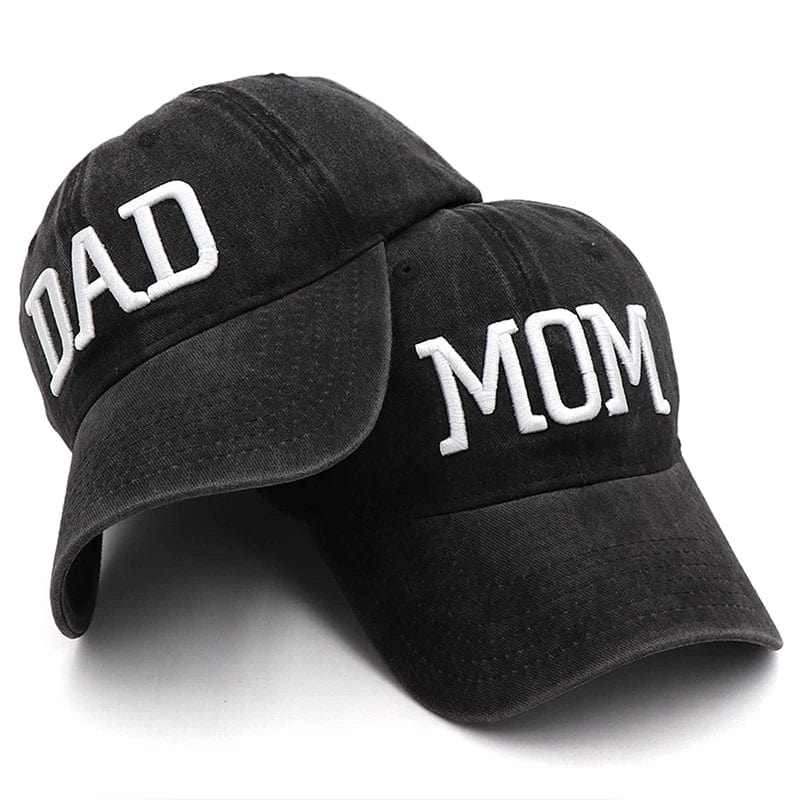 Mom Dad Hat Embroidered Adjustable Outdoor Black Baseball Cap