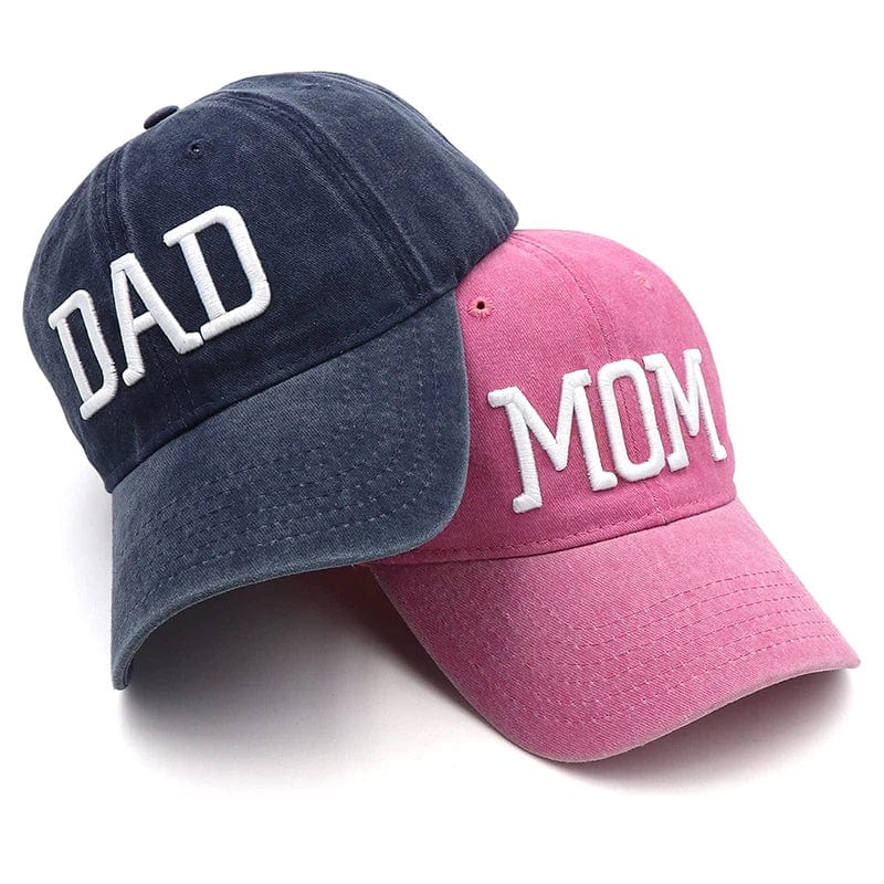 Mom Dad Hat Embroidered Adjustable Outdoor Black Baseball Cap