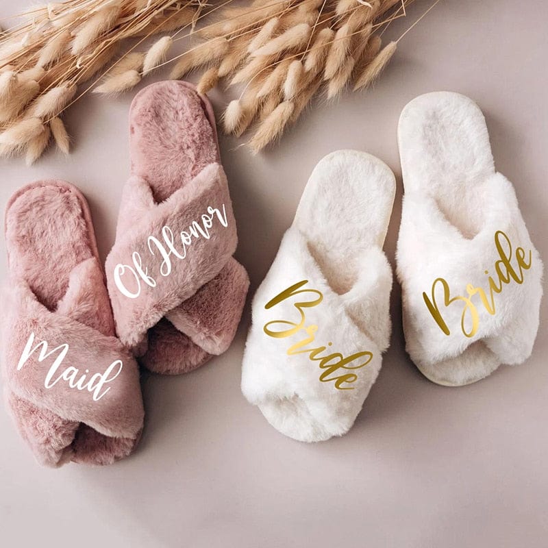 Personalize Custom Slipper Bride Slippers Hen Party Favor Bride Bridesmaid Slippers Set Woman Wedding Slipper Bride Team