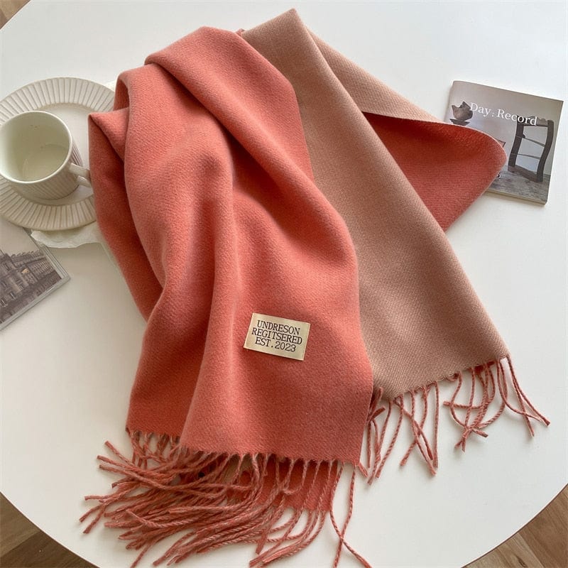 Fashion Solid Warm Scarf New Design Pashmina Winter Double Side Diffrent Color Shawl Wraps Bufanda with Tassel Blanket