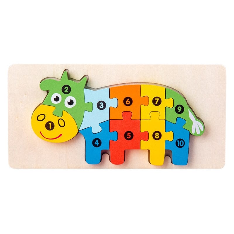 Wooden Toddler Puzzles for Kids Learning Toys for Toddlers 2 3 4 5 Years Old Top 3D Puzzle Educational Dinosaur Toy