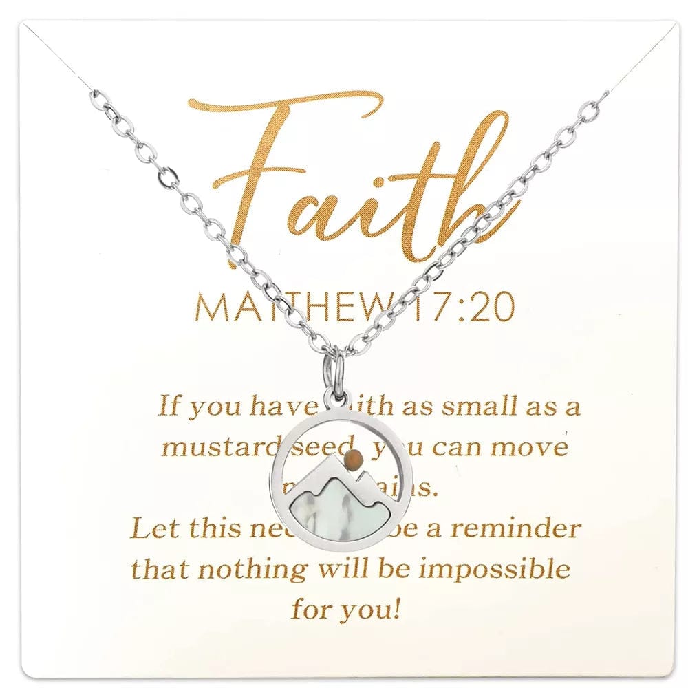 Women Mustard Seed Faith Necklace Christian Gifts Move Mountains Shell Jewelry