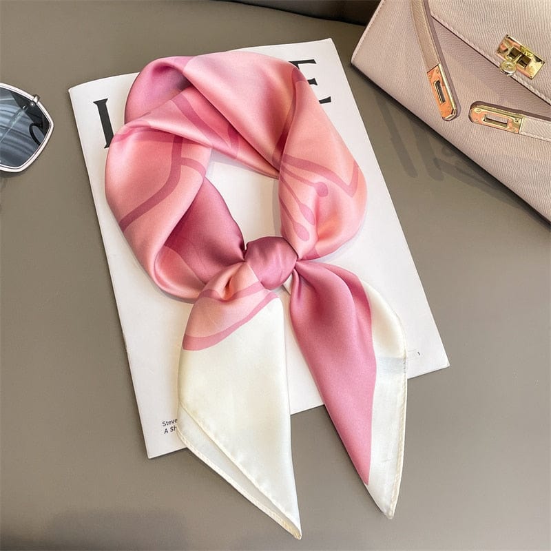 2023 Silk Shawl Print Headscarf Hair Wrap Neckerchief Female Satin Square Scarf For Women Headband Foulard