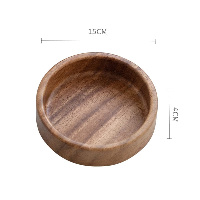 Walnut plate square tray Japanese tableware household dessert plate small round bowl creative stackable plate