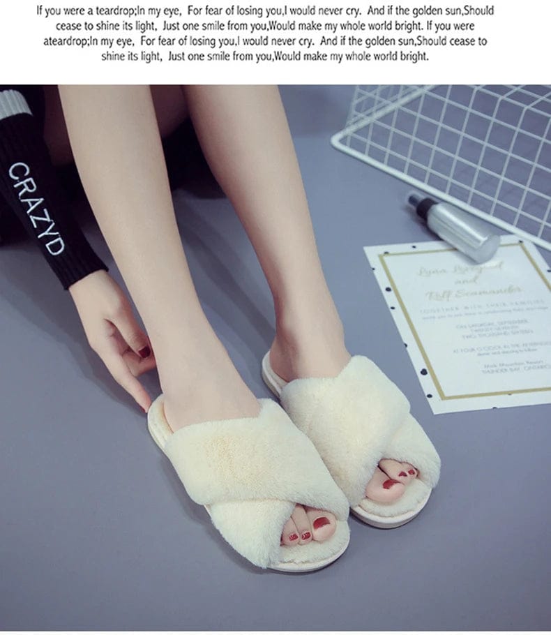 Bridal Party Fluffy Open-Toed Slippers