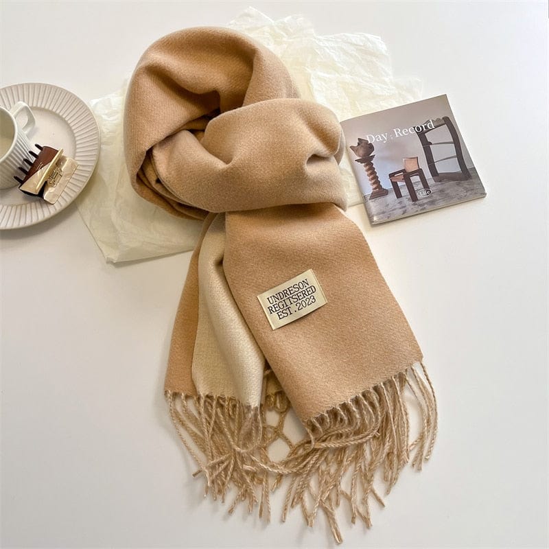 Fashion Solid Warm Scarf New Design Pashmina Winter Double Side Diffrent Color Shawl Wraps Bufanda with Tassel Blanket