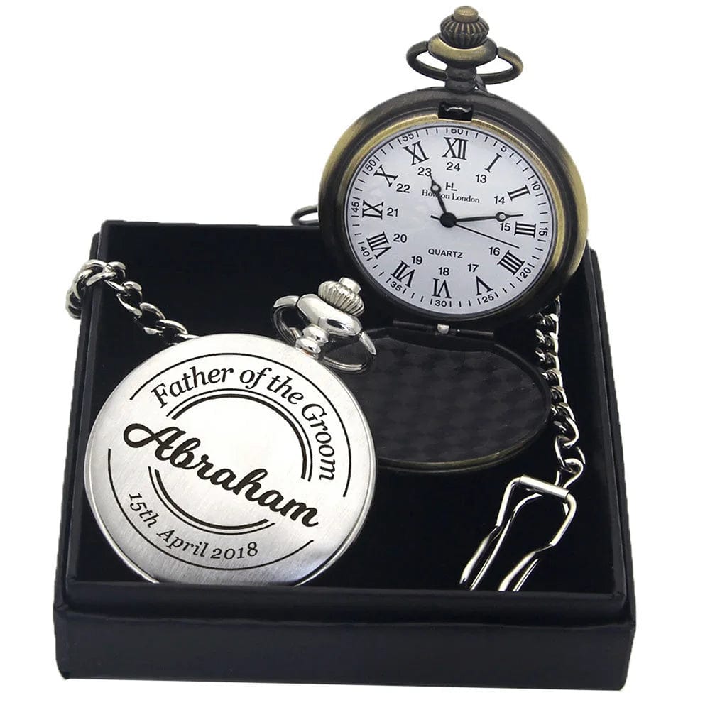 Custom Text Engraved Pocket Watch