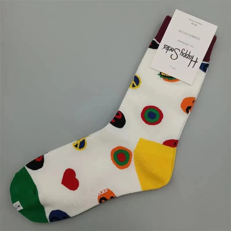 Happy Feet Socks Funny Colorful Socks Fun Bright Crazy Socks Unisex Size 36-40