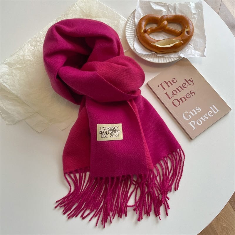 Fashion Solid Warm Scarf New Design Pashmina Winter Double Side Diffrent Color Shawl Wraps Bufanda with Tassel Blanket