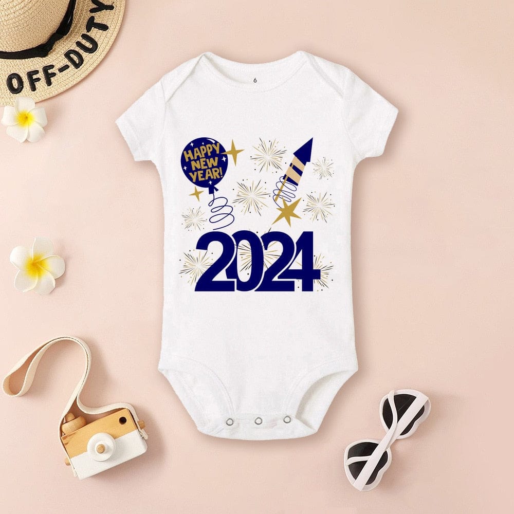 Baby Bodysuit Hello 2024 Infant Romper New Year Baby Gift Toddler Short Sleeve Jumpsuit Boys Girls Clothes Newbron Shower Present