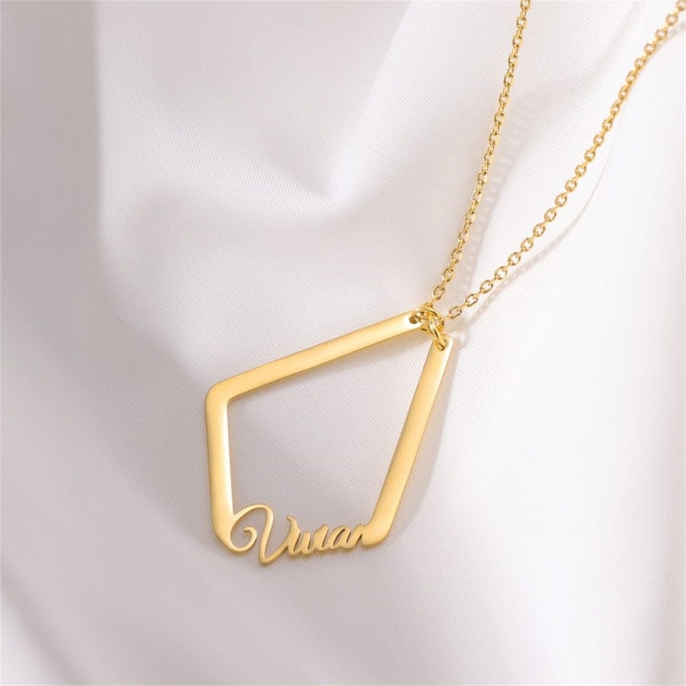 Personalized Geometric Ring Keeper Choker Custom Name Necklaces Pendant Holder Doctor Jewelry Gift For Nurse BFF