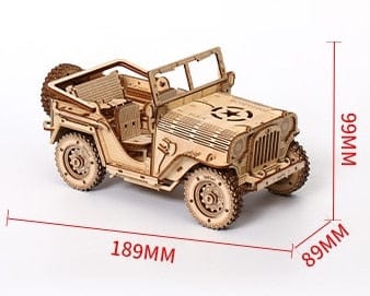 Wooden Puzzles Toys Army Jeep Model Montessori Toys Steam Train Model Building Kits for Kids Gift Home Decor