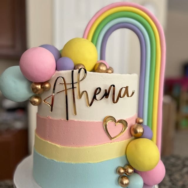 Custom Cake Topper Mirror Letter Cake Decor