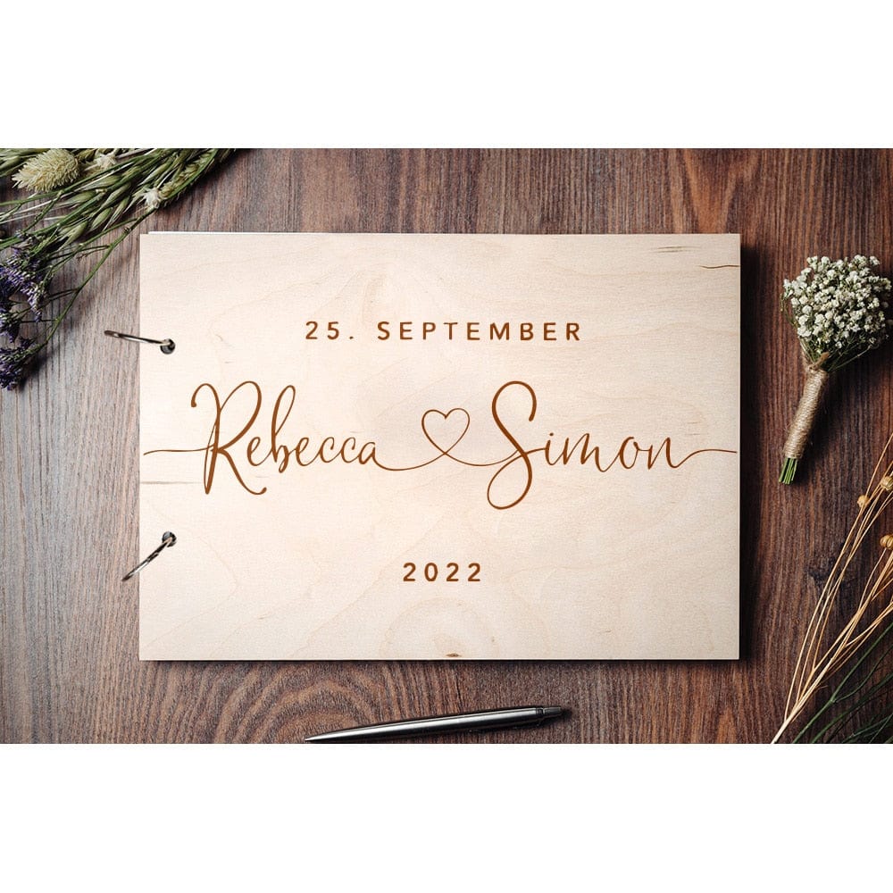 Personalised Wedding Guest A5 Book Party Shower Gift Handmade Wooden Guest Book Photo Album Scrapbook Wedding Keepsake