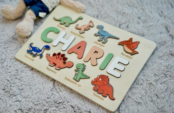 Personalized Custom First Name Wooden Puzzle Educational Toys For Toddlers Early Learning Gifts For Kids Baby Toy Boy & Girl Gift