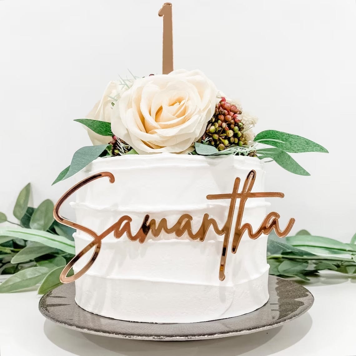 Custom Cake Topper Mirror Letter Cake Decor