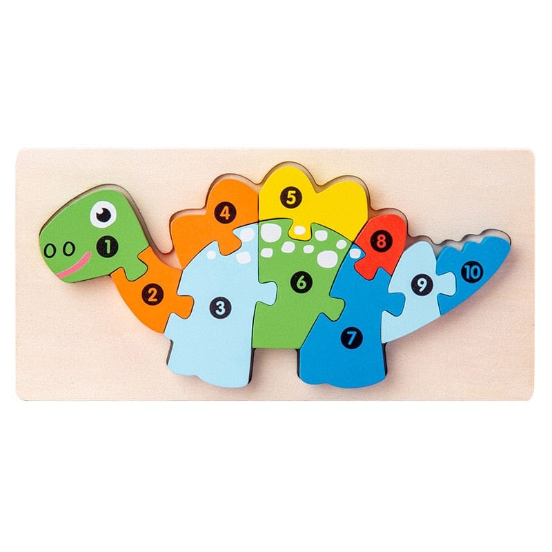 Wooden Toddler Puzzles for Kids Learning Toys for Toddlers 2 3 4 5 Years Old Top 3D Puzzle Educational Dinosaur Toy