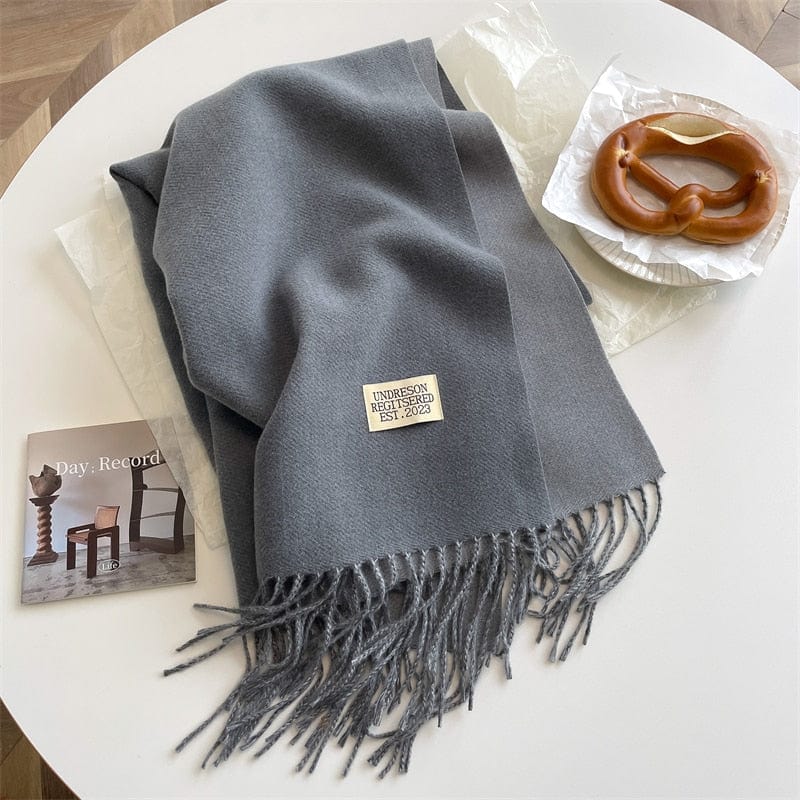 Fashion Solid Warm Scarf New Design Pashmina Winter Double Side Diffrent Color Shawl Wraps Bufanda with Tassel Blanket