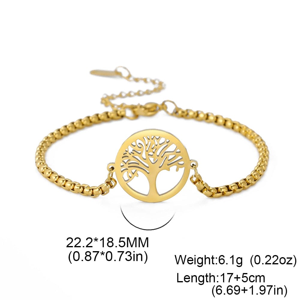 Bracelet For Women Stainless Steel Bracelets Hollow Life Tree Classic Fashion Style Jewelry Wedding Party Gifts