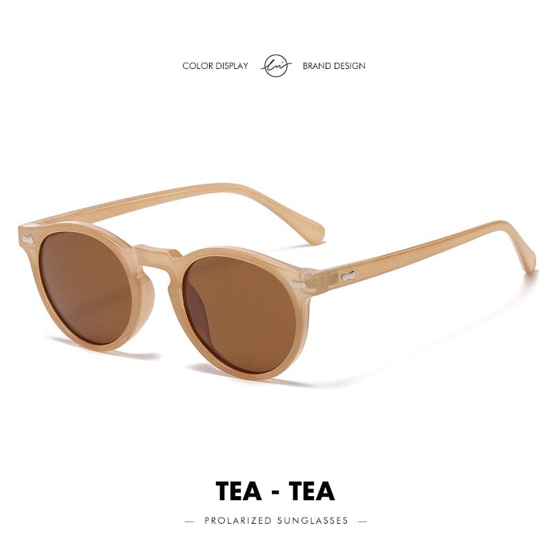 Classic Round Polarized Sunglasses Women Men Tea Lens Outoor Driving Shades Vintage Sun Glasses Unisex UV400