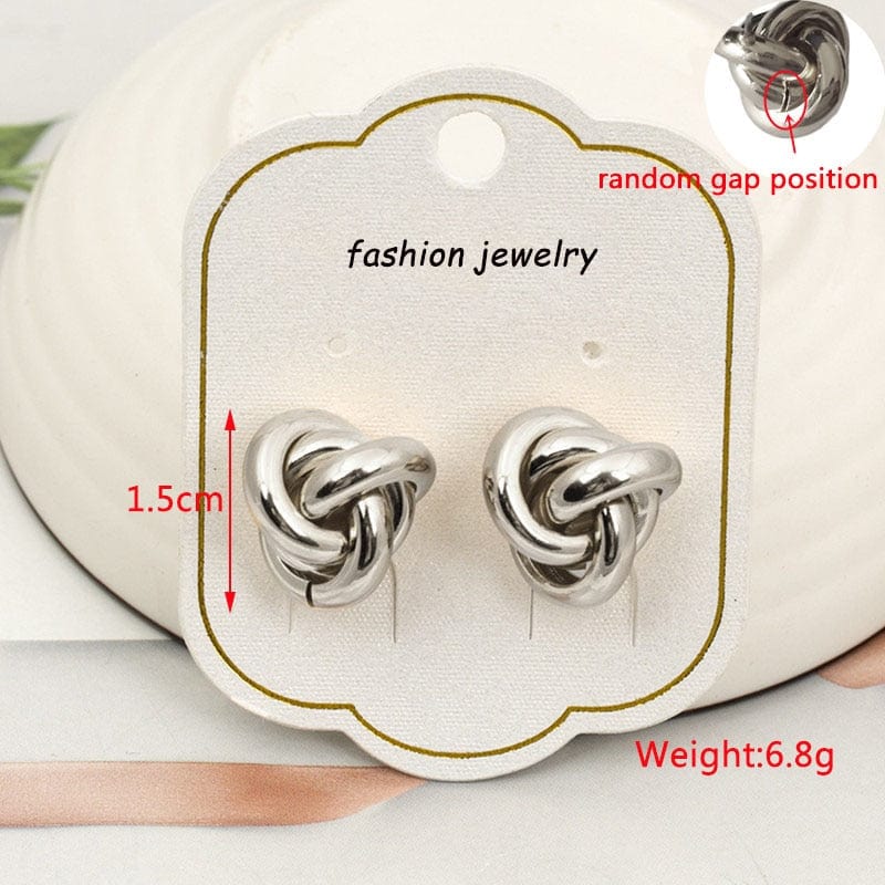 Gold Color Metal Drop Earrings Irregular Hollow Heart Earrings Twisted Geometric Earrings for Women