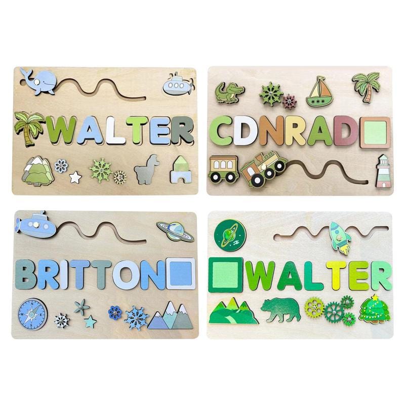 Personalized Custom First Name Wooden Puzzle Educational Toys For Toddlers Early Learning Gifts For Kids Baby Toy Boy & Girl Gift