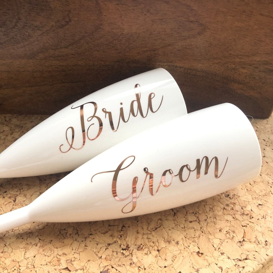 Personalised Bridesmaid Champagne Flute White Glass