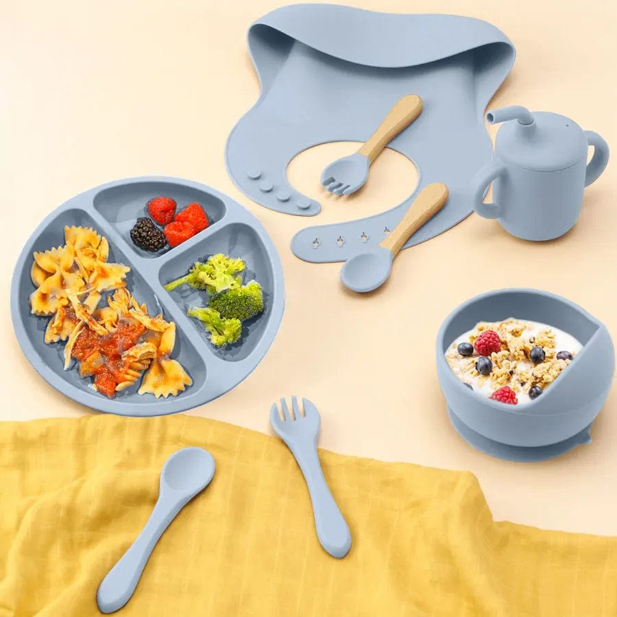 8-piece Set BPA Free Silicone Baby Feeding Set