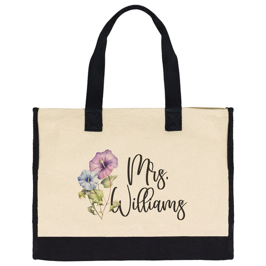 Custom Bride Name September Birthflower Totebag