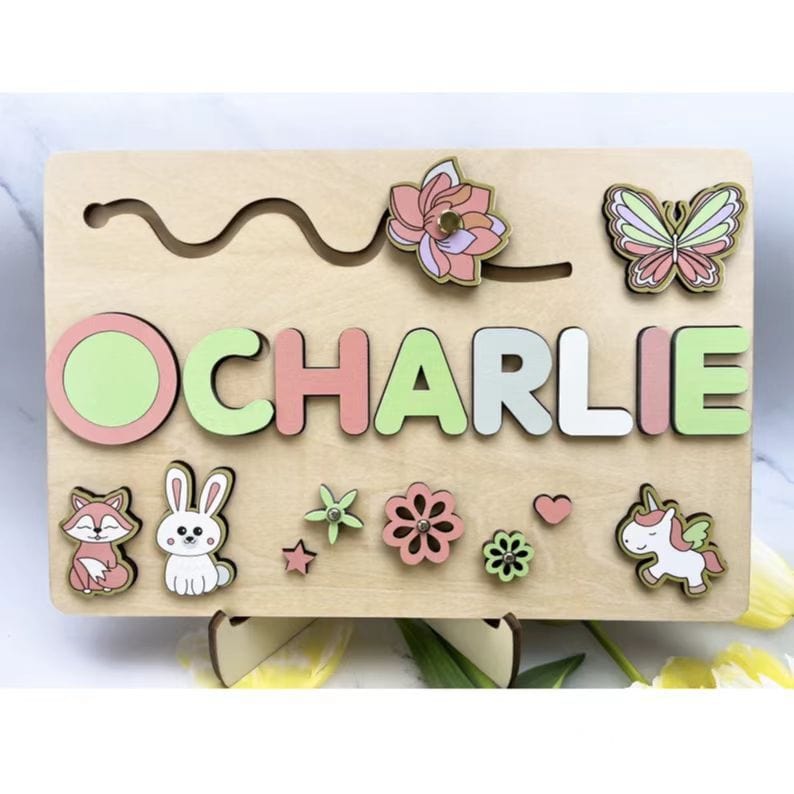 Personalized Custom First Name Wooden Puzzle Educational Toys For Toddlers Early Learning Gifts For Kids Baby Toy Boy & Girl Gift