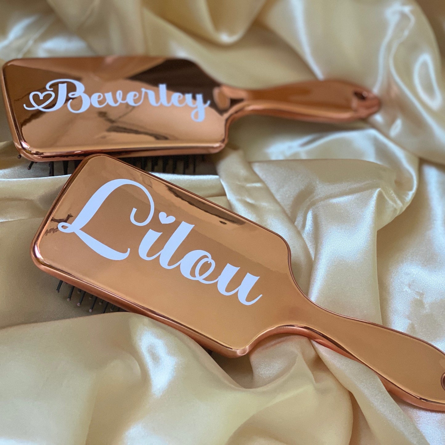 Personalized Hair Brush Bride Custom Rose Gold Airbag Mirror Finish Perfect Gift for Young Girls Bridal Bridesmaids Party Bride