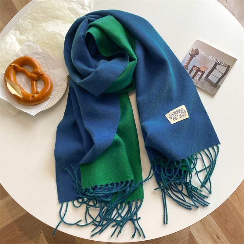 Fashion Solid Warm Scarf New Design Pashmina Winter Double Side Diffrent Color Shawl Wraps Bufanda with Tassel Blanket