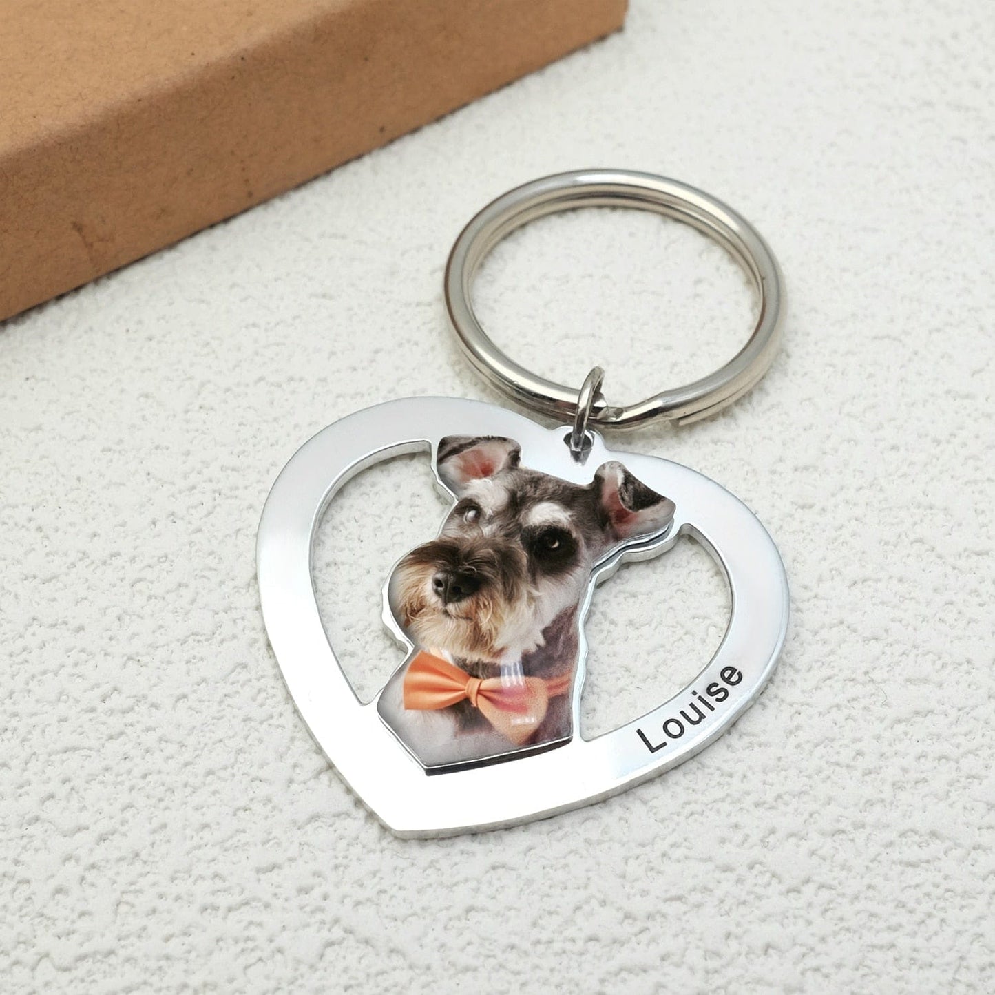 Custom Photo Engraved Memorial Key Chain Your Dog Pet Portrait Customize Gift