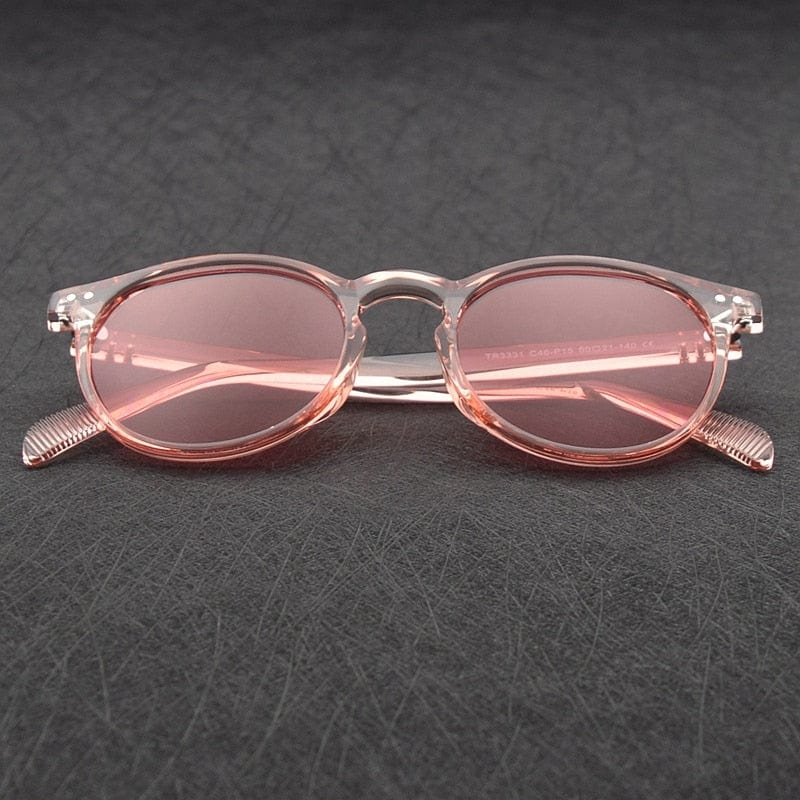 Unisex Ultralight Polarized Sunglasses Men Women Driving Round Pink Shades Vintage UV400 Sun Glasses