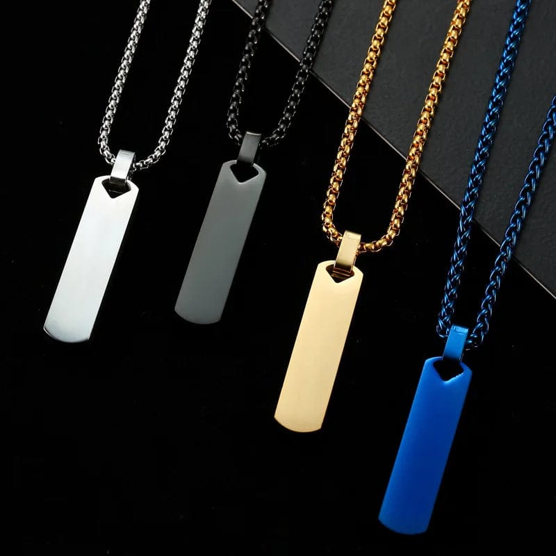 Custom Text Men Engraved Necklace