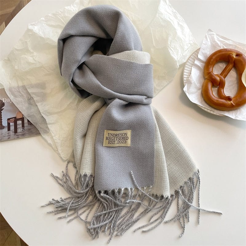 Fashion Solid Warm Scarf New Design Pashmina Winter Double Side Diffrent Color Shawl Wraps Bufanda with Tassel Blanket