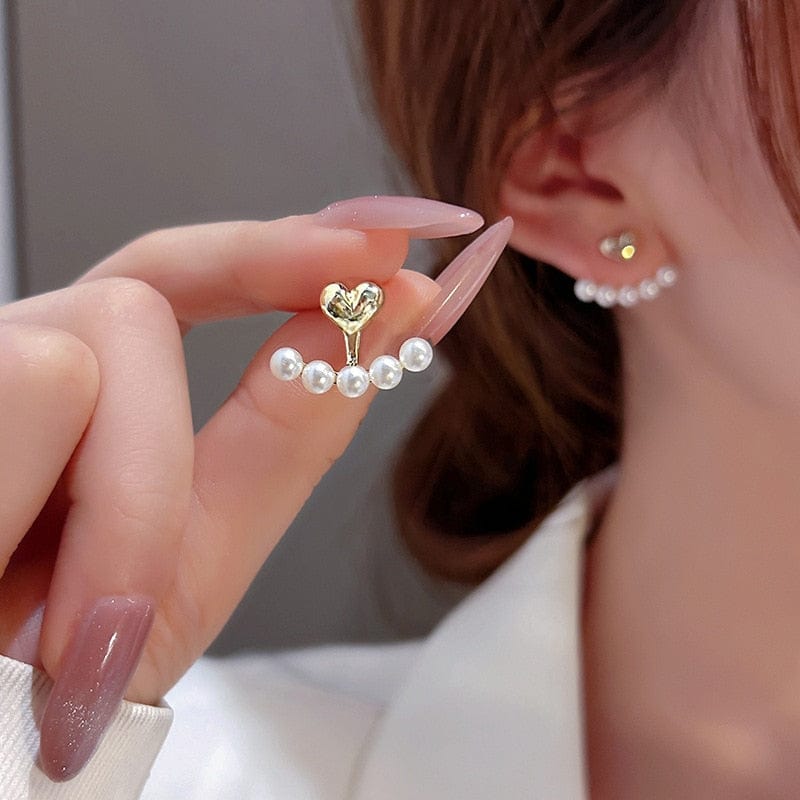 Fashion Rhinestone Transparent Pink Heart Earrings for Women Advanced Design Luxury Zircon Earrings Wedding Party Jewelry Gift