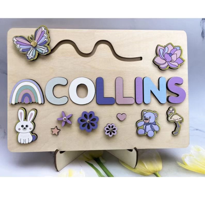 Personalized Custom First Name Wooden Puzzle Educational Toys For Toddlers Early Learning Gifts For Kids Baby Toy Boy & Girl Gift