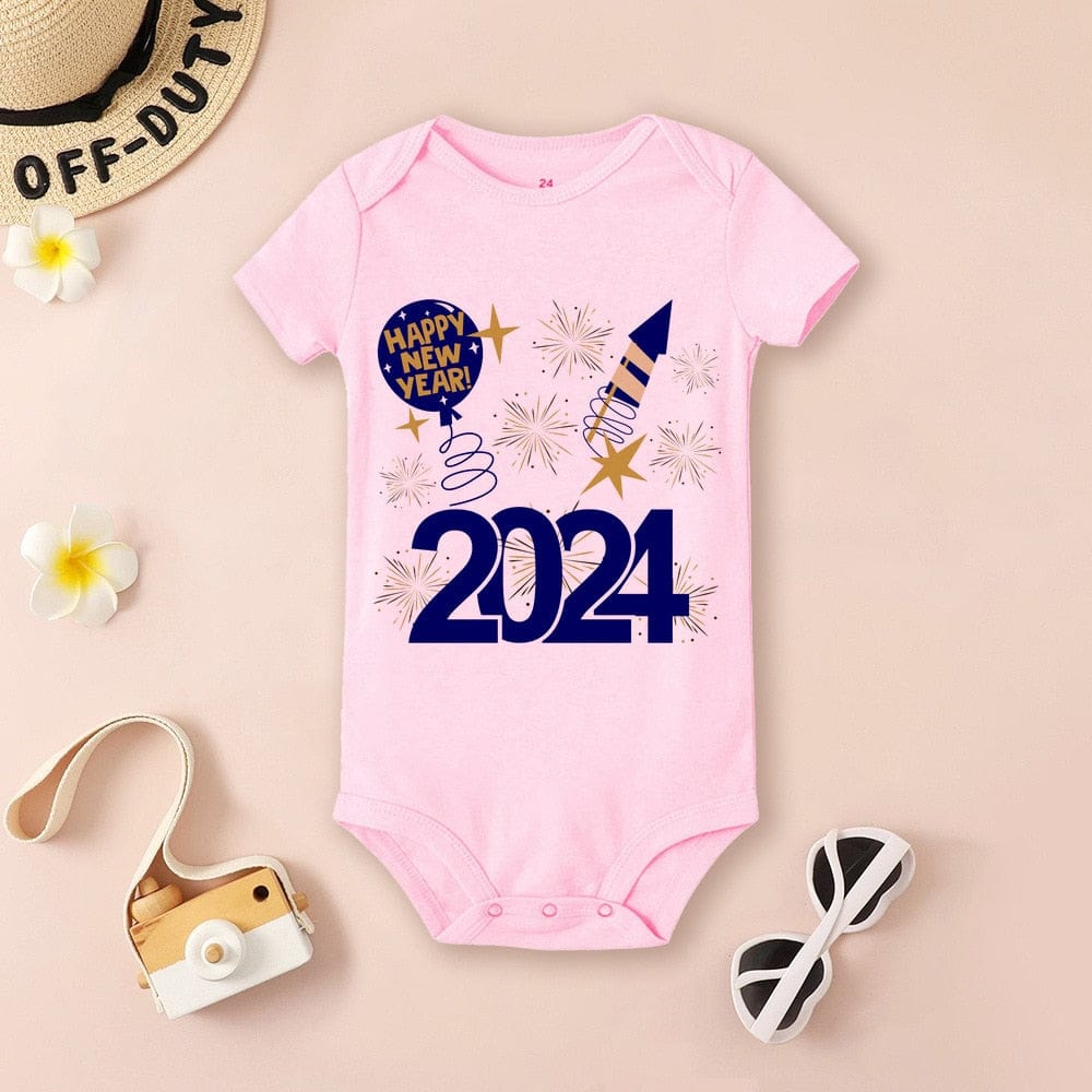 Baby Bodysuit Hello 2024 Infant Romper New Year Baby Gift Toddler Short Sleeve Jumpsuit Boys Girls Clothes Newbron Shower Present