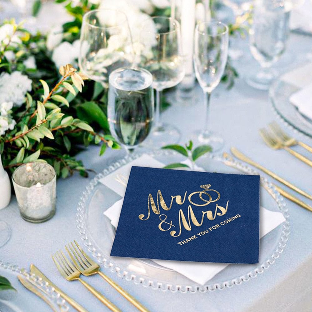 Custom Mr&Mrs Wedding Paper Napkins