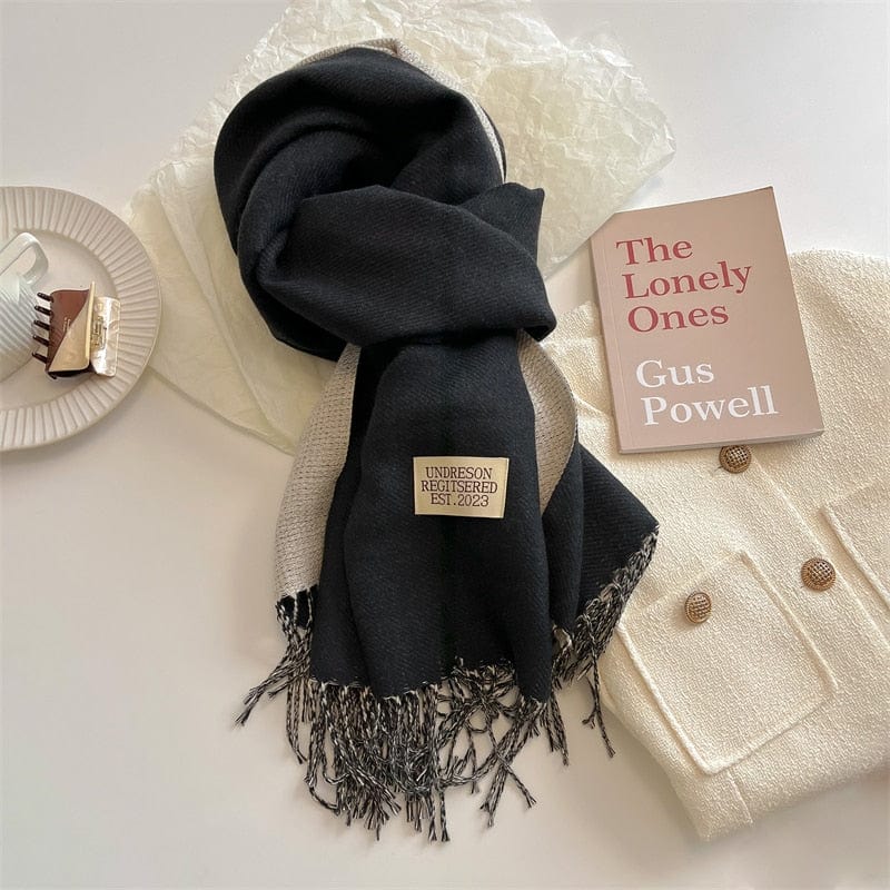 Fashion Solid Warm Scarf New Design Pashmina Winter Double Side Diffrent Color Shawl Wraps Bufanda with Tassel Blanket